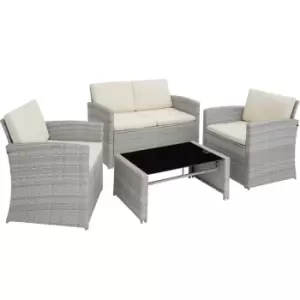 image of Tectake Rattan Garden Furniture Lounge Lucca - Light Grey