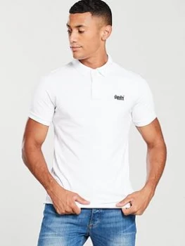 Image of Superdry Classic Pique Polo Shirt - White, Optic White, Size 3XL, Men
