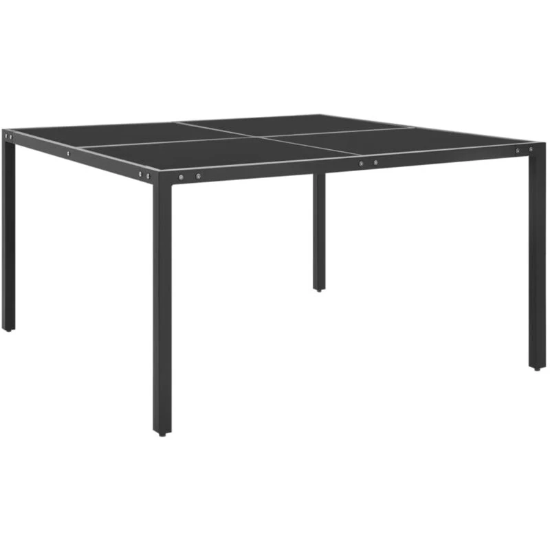Image of VIDAXL Garden Table Anthracite 130x130x72cm Steel and Glass Vidaxl 8720286146316