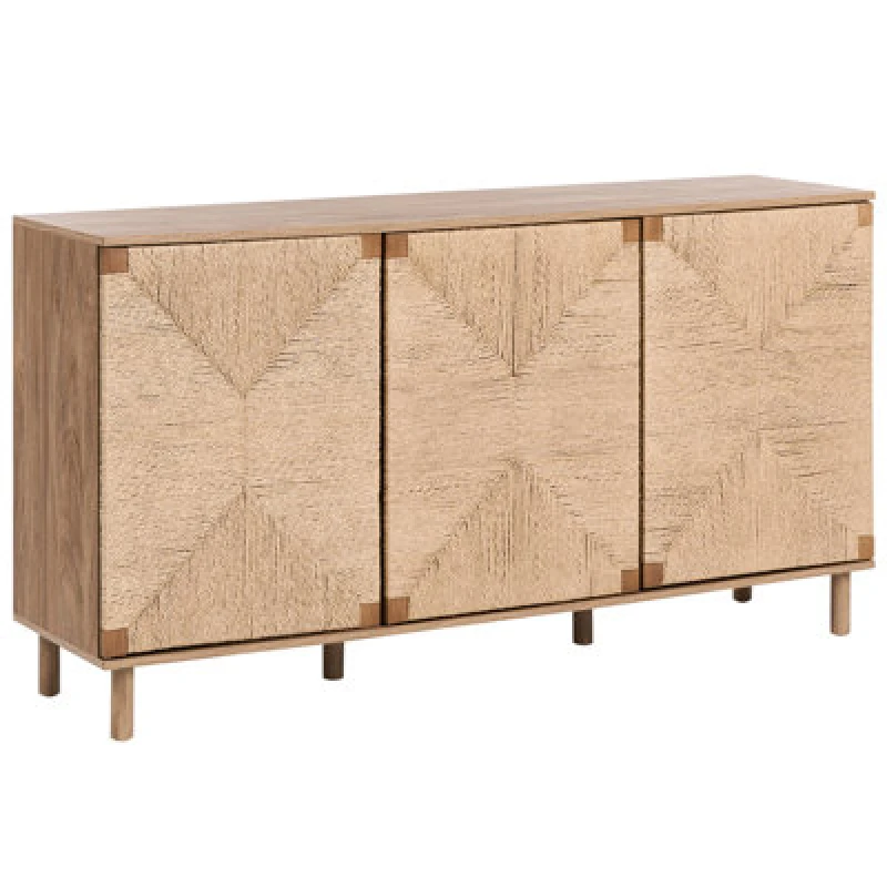 Image of Beliani 3 Door Sideboard Bondi Light Brown
