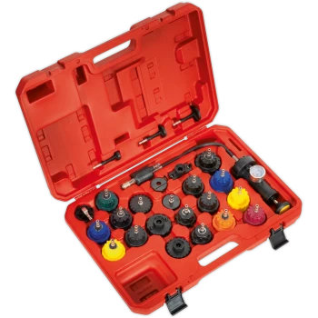 image of Sealey 25 Piece Automotive Cooling System Pressure Test Kit