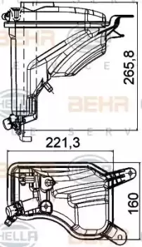 x1 Behr Radiator Tank 8MA376789-751 Genuine replacement part for Car Made in CN