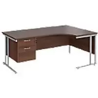 image of Dams International Right Hand Ergonomic Desk MC18ERP2SW 1,800 x 1,200 x 725 x 800 - 990 mm