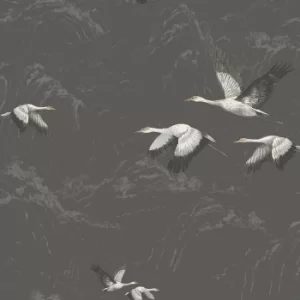 image of Laura Ashley Animalia Dark Steel Wallpaper