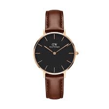 image of Daniel Wellington Black And Tan 'Petite 32 St Mawes RG Black' Watch - DW00100169 - multicoloured