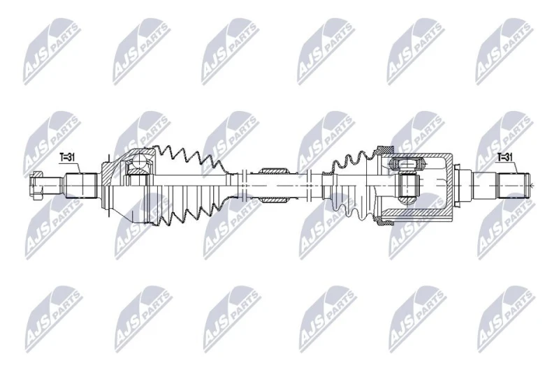 Image of NTY NPW-MZ-128 Drive shaft 6-Speed Automatic Transmission, Front Axle Left Drive Shaft (13)