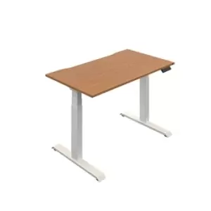 Image of Okoform Dual Motor Sit/Stand Heated Desk 1600x800x645-1305mm Nova Oak/White KF846192