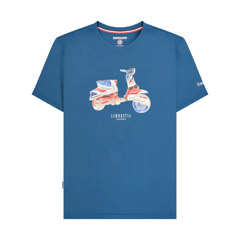 Image of Lambretta Lambretta Men Scooter Flag Big & Tall T-Shirt in Dark Blue Size: 2X-large Dark Blue XXL Male 5063703660648