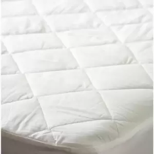 image of Belledorm 100% Cotton Antibacterial Extra Deep Quilted Mattress Protector, Double