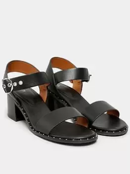 Image of Long Tall Sally Stud Rand Block Heel - Black, Size 9, Women