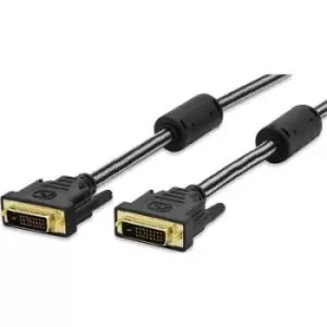 Image of ednet DVI Cable DVI-D 24+1-pin plug, DVI-D 24+1-pin plug 3m Black 84521 screwable, gold plated connectors DVI cable