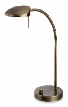 image of LED 1 Light Table Lamp Antique Brass