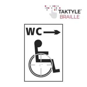 Image of Disabled Wc Arrow Right - Taktyle (150 x 225mm)