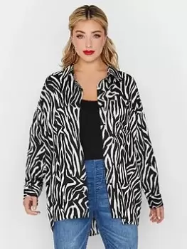 Image of Yours Shirt Zebra Co Ord, Black, Size 20, Women