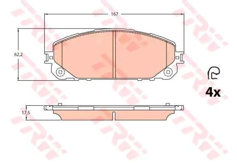 Image of Brake pad set TRW GDB2094