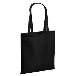 image of Westford Mill Cotton Recycled Tote Bag (One Size) (Black)