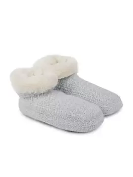 image of TOTES 1PP KNITTED TEXTURE BOOTIES, Grey, Women