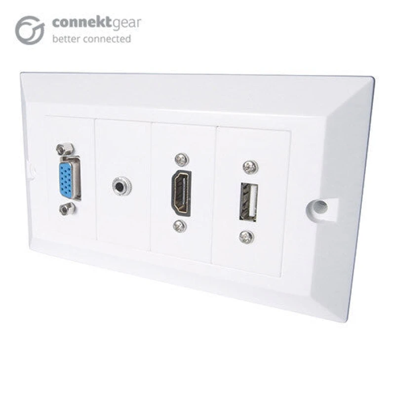 Image of CONNEkT Gear connektgear 5m AV Snap-in Modular Cable Kit - HDMI/VGA/USB Type B/3.5mm + USB Type A 20-1050