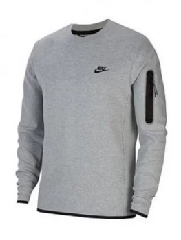 Image of Nike Sportswear Tech Fleece Crew Sweat, Dark Grey Size M Men