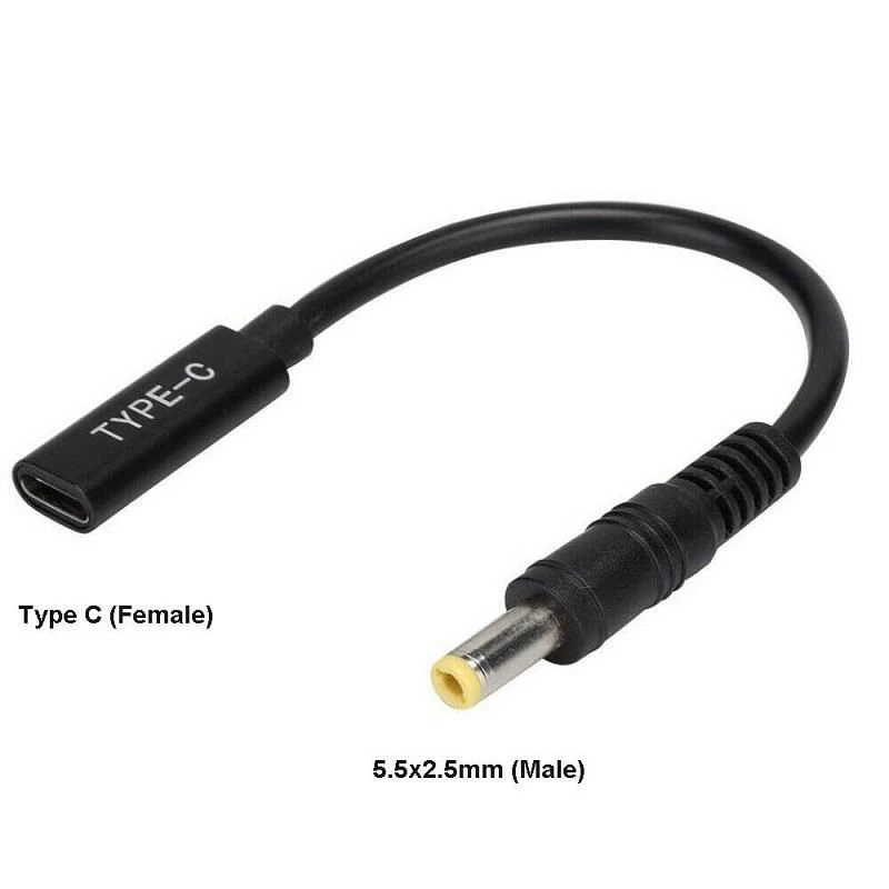 Image of CoreParts MBXUSBC-CO0005 cable gender changer USB C 5.5*2.5mm Black