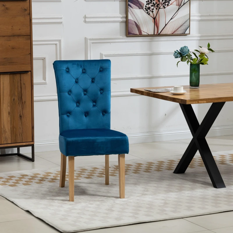 Image of Artemis Home Pienza Velvet Dining Chairs - Set of 2 in Blue Blue Unisex
