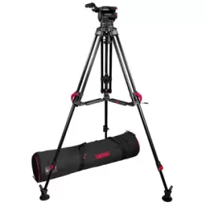 Cartoni Focus 10 Fluid Head with Red Lock Aluminium Tripod and Mid-level Spreader Kit