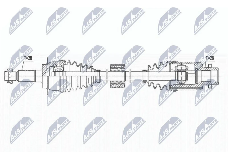 Image of NTY NPW-SU-035 Drive shaft Front Axle Right Drive Shaft (13)