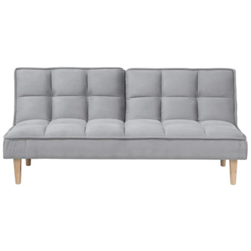 Image of Beliani Sofa Bed 3 Seater Siljan Fabric Light Grey Grey