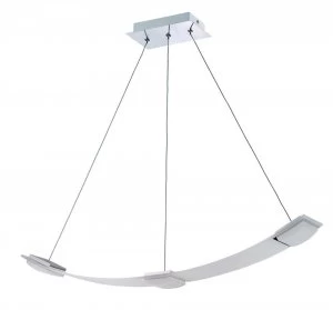Image of Ceiling Pendant 3 Light 21W LED 3000K, 1890lm, Satin Aluminium, Frosted Acrylic