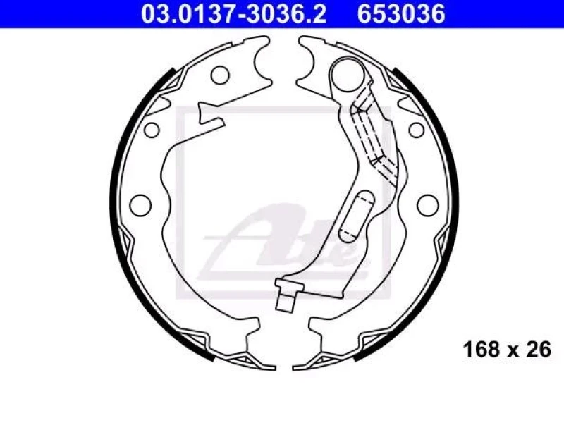 Image of ATE 03.0137-3036.2 Handbrake Shoes with lever Brake Shoe Set,parking brake (1419)