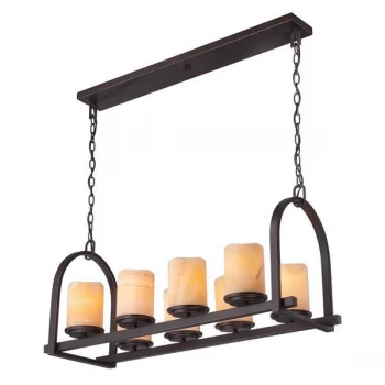 Image of 8 Light Ceiling Island Pendant Bar Bronze, E27