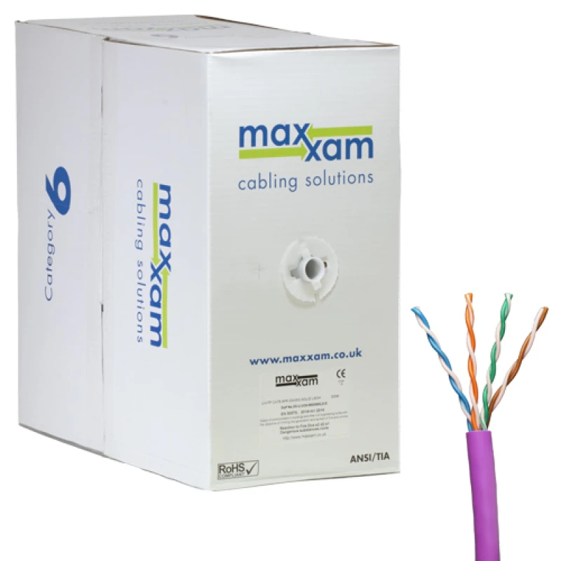 Image of Cablenet Cat6 Violet U/UTP LSOH 23AWG Solid CPR Dca Cable 305m Reelex