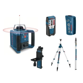 Image of GRL 300 HV Professional Rotational Laser Level Set Including LR1 Reciever, Building Tripod BT300 & Measuring Rod GR240 - 0 615 994 03Y
