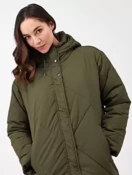 Image of Regatta Cambrie Baffled/quilted Jackets, Dark Khaki, Size 12, Women