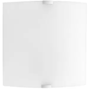 Image of Merano - Delta 26cm Flush Ceiling Light Satinated White Glass Chrome Metal LED E27