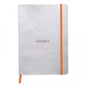 image of Rhodiarama Soft Cover A5 160 Pages Silver Notebook 117401C