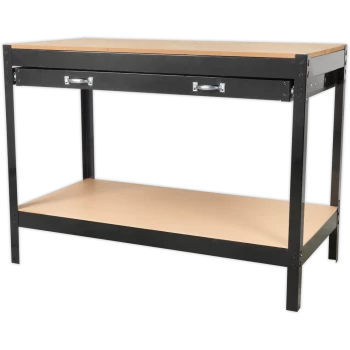 image of Sealey Metal Workbench with MDF Work Top and Drawer 1.21m