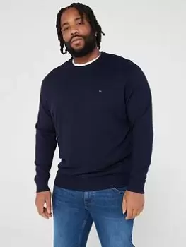 Image of Tommy Hilfiger Bt-pima Org Ctn Cashmere Cn-b, Navy, Size 4XL, Men