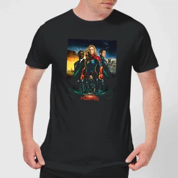 Image of Captain Marvel Movie Starforce Poster Mens T-Shirt - Black - 3XL - Black