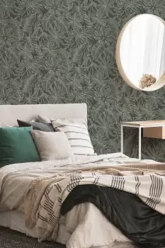 Image of Superfresco Colours Tropic Archive Dark Green Wallpaper