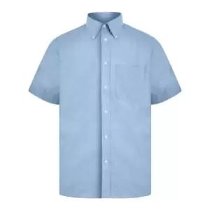 image of Absolute Apparel Mens Short Sleeved Oxford Shirt (L) (Light Blue)