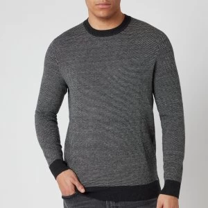 image of Superdry Mens Orange Label Crewneck Jumper - Dark Charcoal Birdseye - M