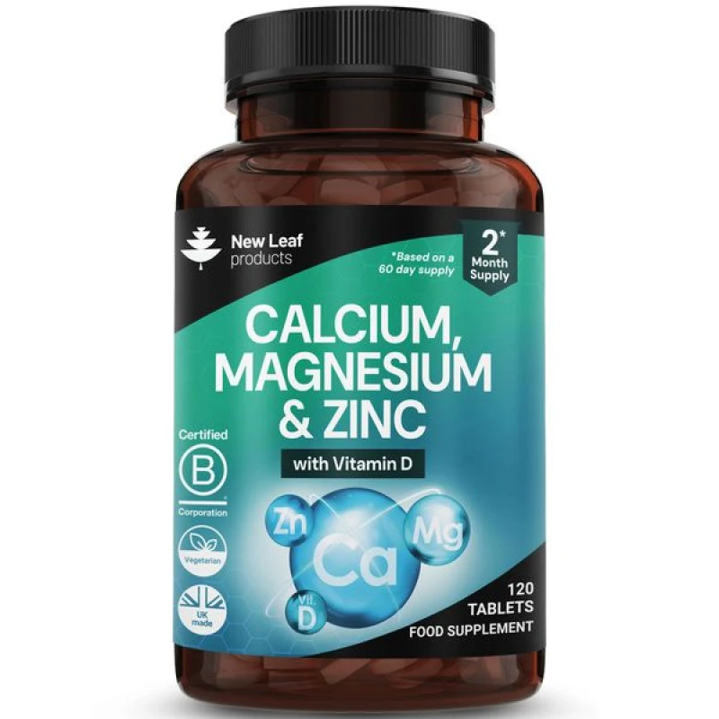 Image of New leaf health New Leaf Calcium Complex - Magnesium Zinc Vitamin D 120 Fill Blue unisex