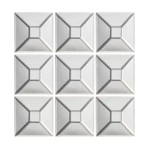 Image of Set of 9 Poltava Square Mirrors, 20cm Clear