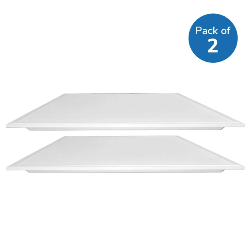 Image of ENER-J Pack of 3 595x595 LED Backlit with UGR19 100 Lm W No Flicker CE driver in White White Unisex