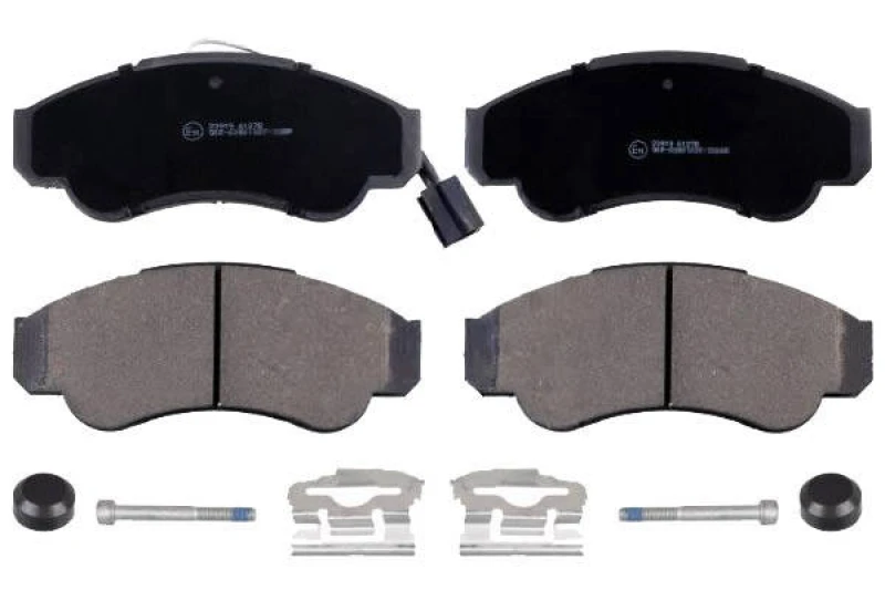 Image of Blue PRINT ADP154234 Brake pad set Front Axle, incl. wear warning contact, with fastening material Brake Pad Set,disc brake (402)