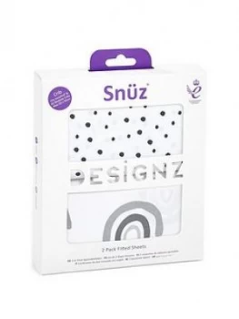 Image of Snuz Crib 2 Pack Fitted Sheets - Mono Rainbow
