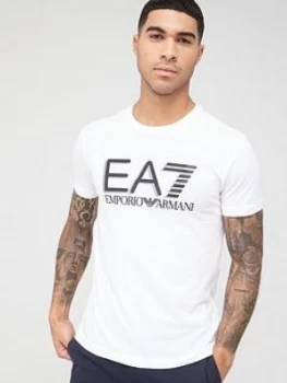 Image of Emporio Armani EA7 Visibility Logo T-Shirt White Size 2XL Men