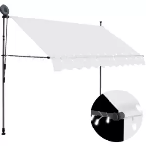 image of Manual Retractable Awning with LED 250cm Cream Vidaxl Cream