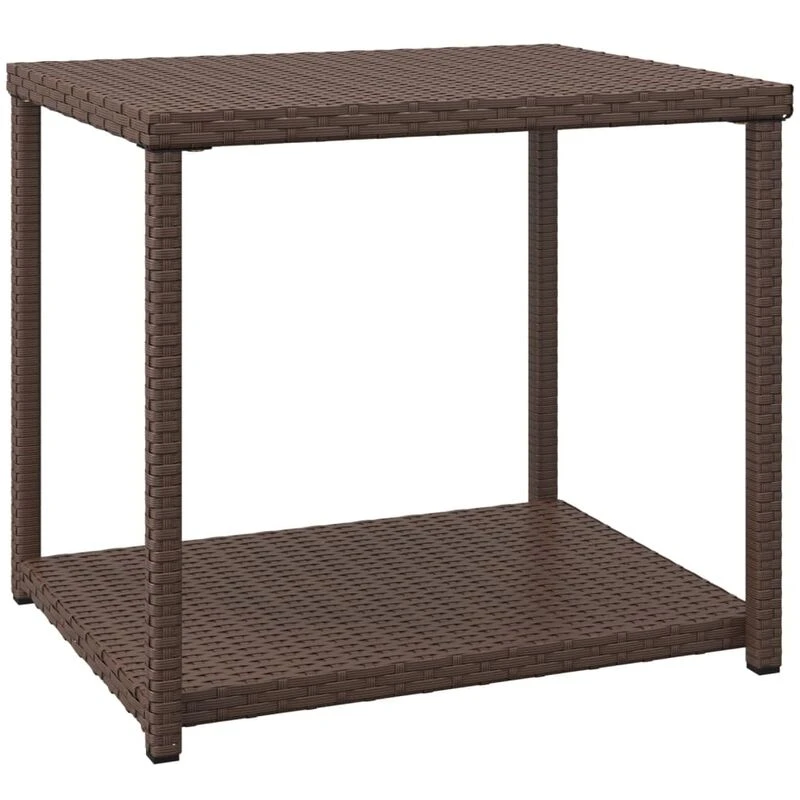 Image of VIDAXL Side Table Brown 55x45x49cm Poly Rattan Vidaxl 8720845679101